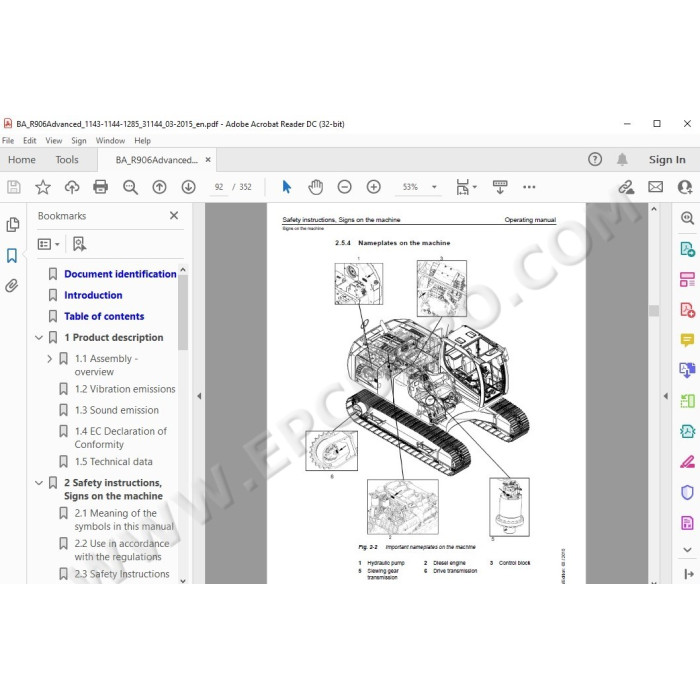 Liebherr Crawler Excavator R906 R916 R926 Advanced Tier 3 service & repair manual