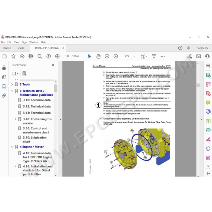Liebherr Crawler Excavator R906 R916 R926 Advanced Tier 3 service & repair manual
