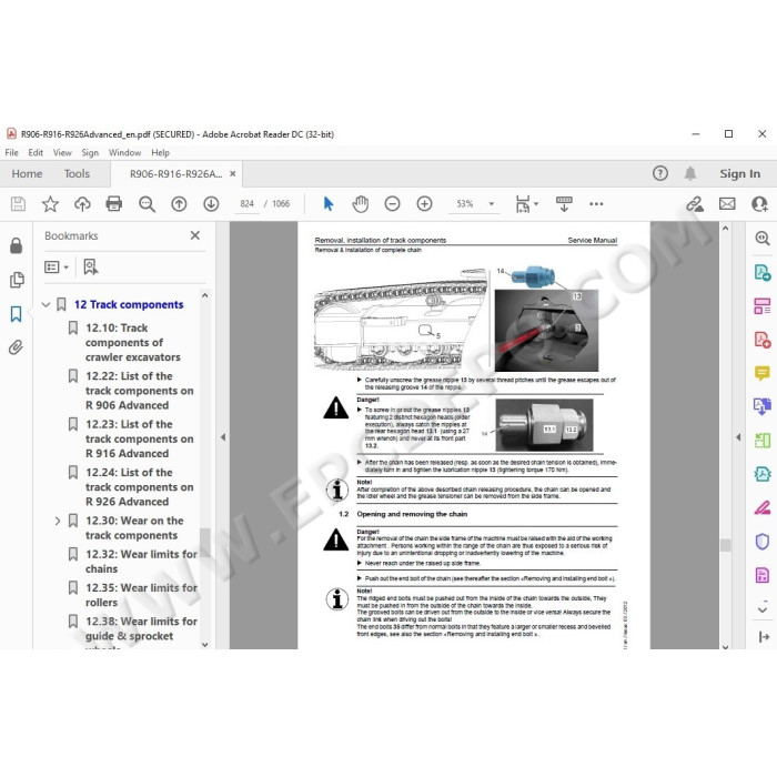 Liebherr Crawler Excavator R906 R916 R926 Advanced Tier 3 service & repair manual