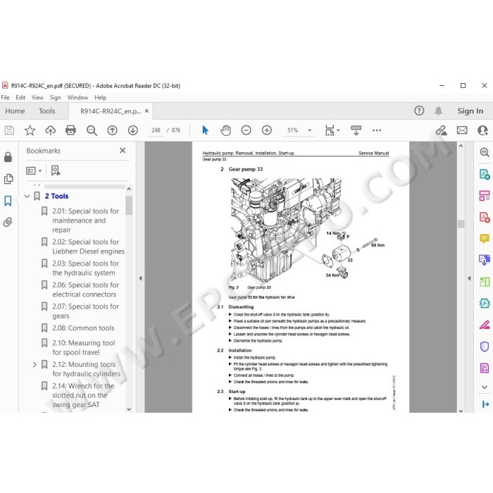 Liebherr Crawler Excavator R914C R924C Tier 3 service & repair manual