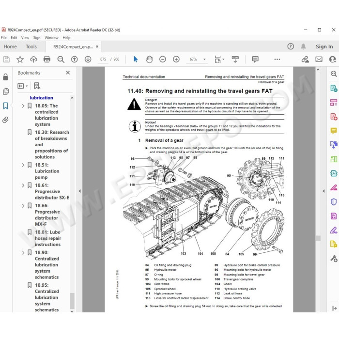 Liebherr Crawler Excavator R924 Compact Tier 2 / 3 service & repair manual