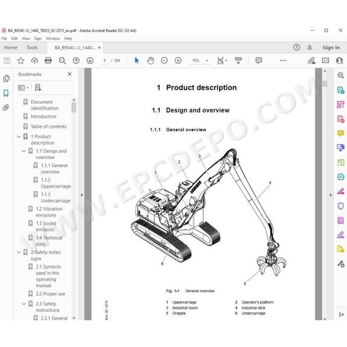 Liebherr Crawler Excavator R934C R944C R954C Tier 3 service & repair manual