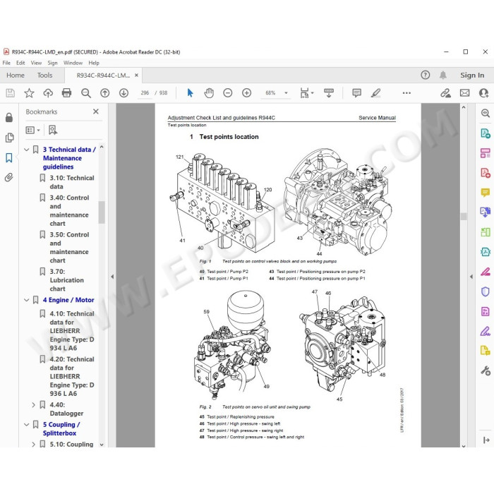 Liebherr Crawler Excavator R934C R944C R954C Tier 3 service & repair manual