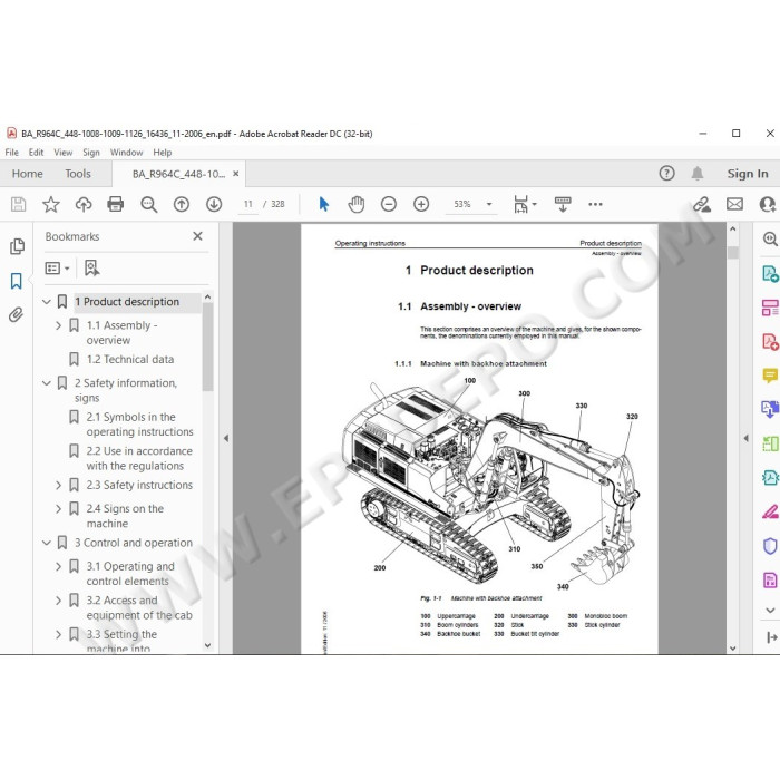 Liebherr Crawler Excavator R964C R974C Tier 3 service & repair manual