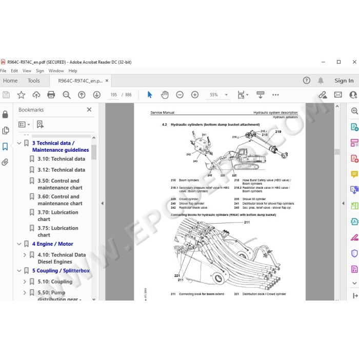 Liebherr Crawler Excavator R964C R974C Tier 3 service & repair manual