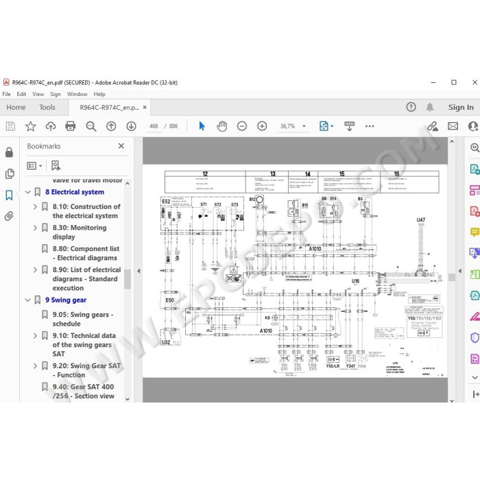 Liebherr Crawler Excavator R964C R974C Tier 3 service & repair manual