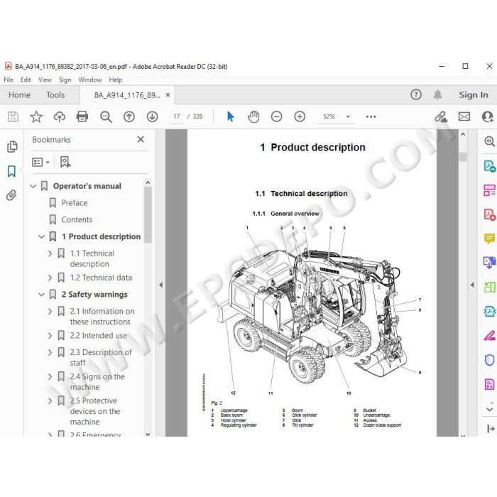 Liebherr Excavator A910 A912 A914 A918 R914 Compact Tier 4 service manual