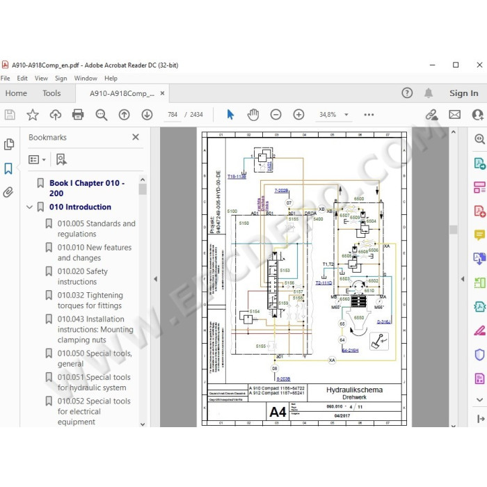 Liebherr Excavator A910 A912 A914 A918 R914 Compact Tier 4 service manual