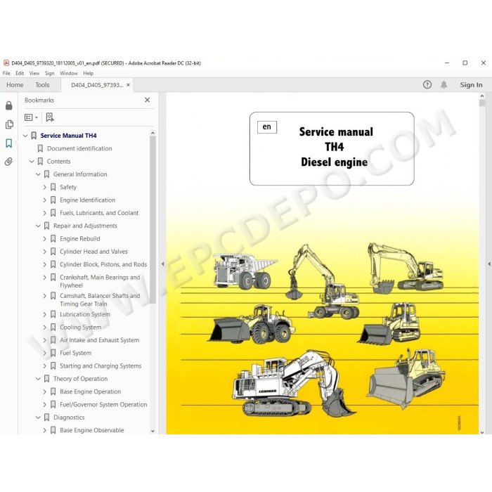 Liebherr Engine D404 D405 TH4 service & repair manual