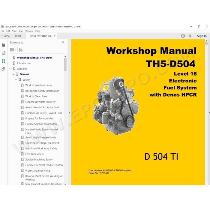 Liebherr Engine D504 TI TH5 service & repair manual