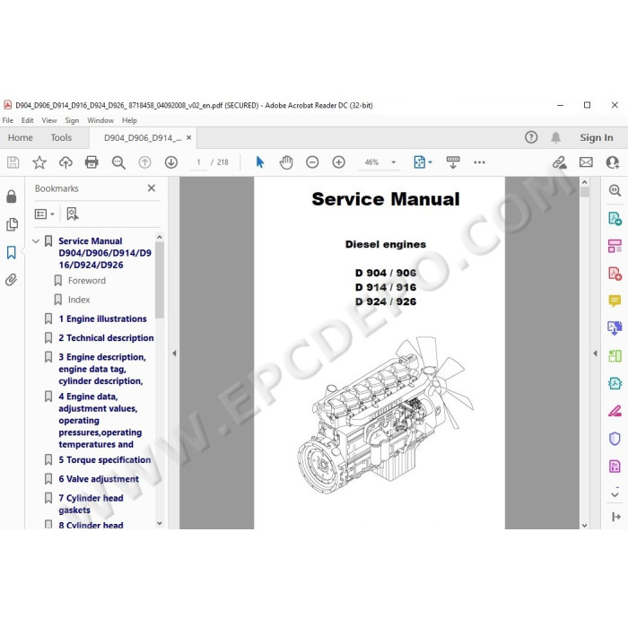 Liebherr Engine D904 D906 D914 D916 D924 D926 service manual