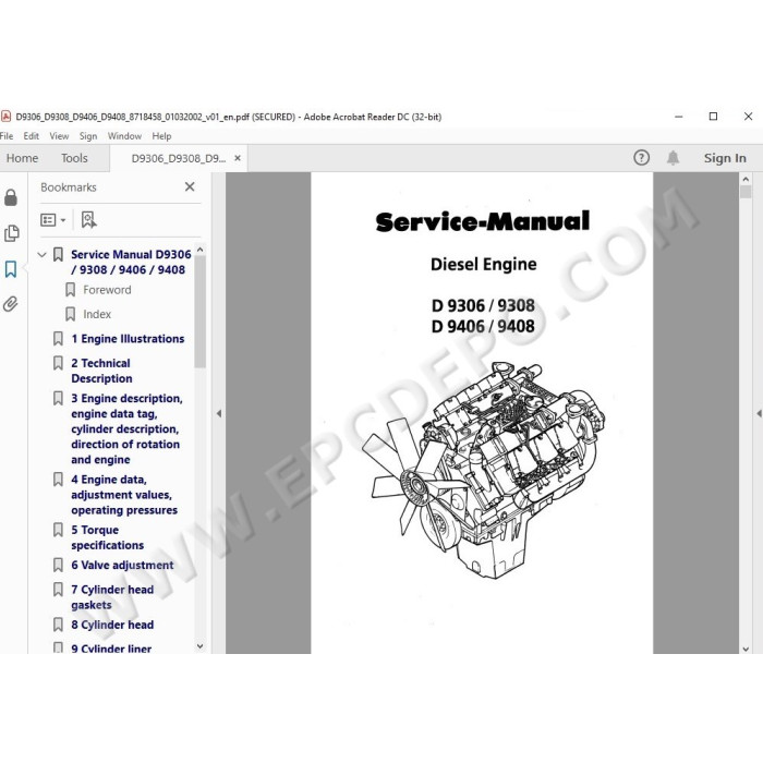 Liebherr Engine D9306 D9308 D9406 D9408 service & repair manual