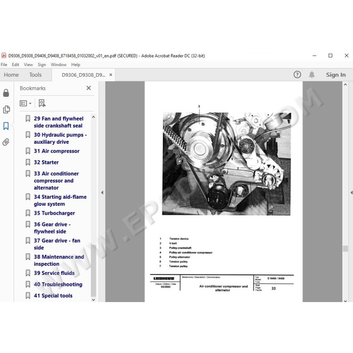 Liebherr Engine D9306 D9308 D9406 D9408 service & repair manual