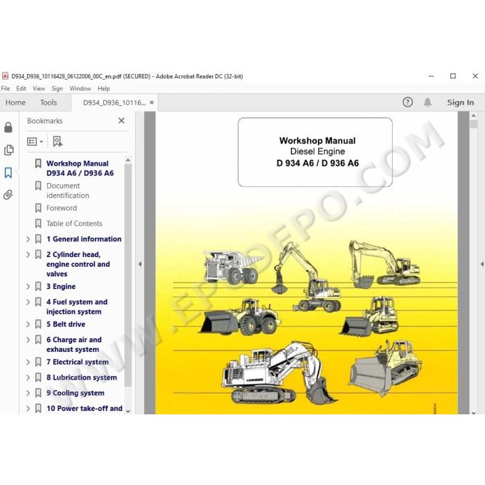 Liebherr Engine D934 D936 A6 service & repair manual