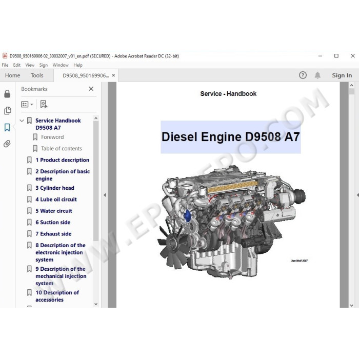Liebherr Engine D9508 A7 service & repair manual