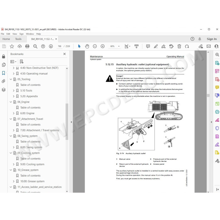 Liebherr Mining Excavator R9100 R9100B service & repair manual