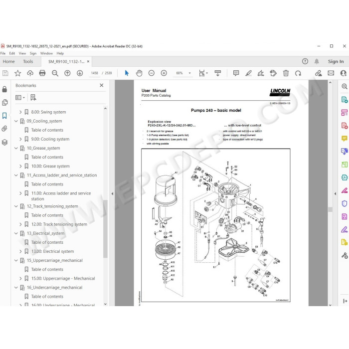 Liebherr Mining Excavator R9100 R9100B service & repair manual