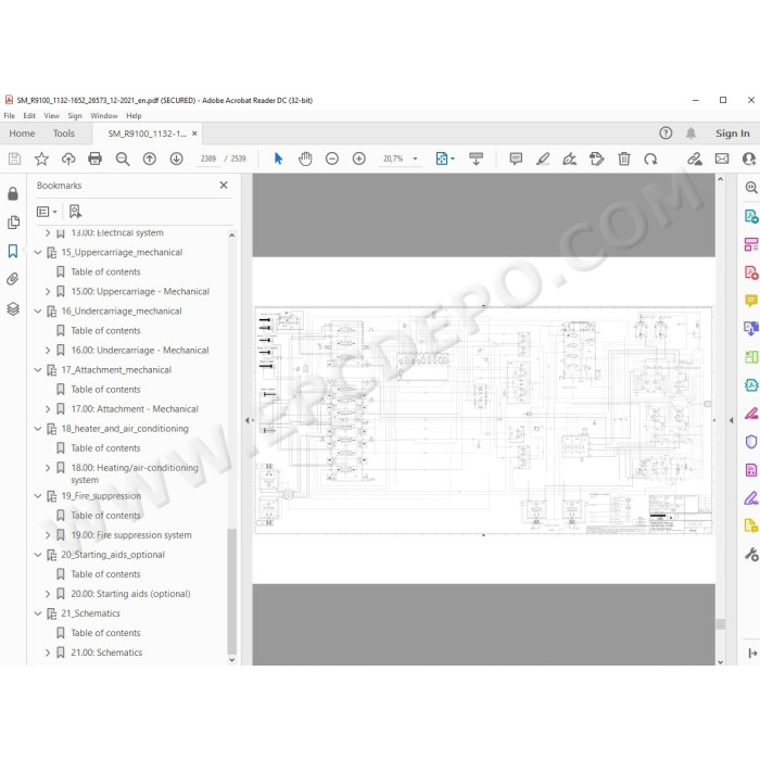 Liebherr Mining Excavator R9100 R9100B service & repair manual