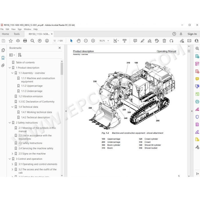 Liebherr Mining Excavator R9150 R9150B R9150E service & repair manual