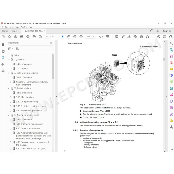 Liebherr Mining Excavator R9250 R9250E service & repair manual