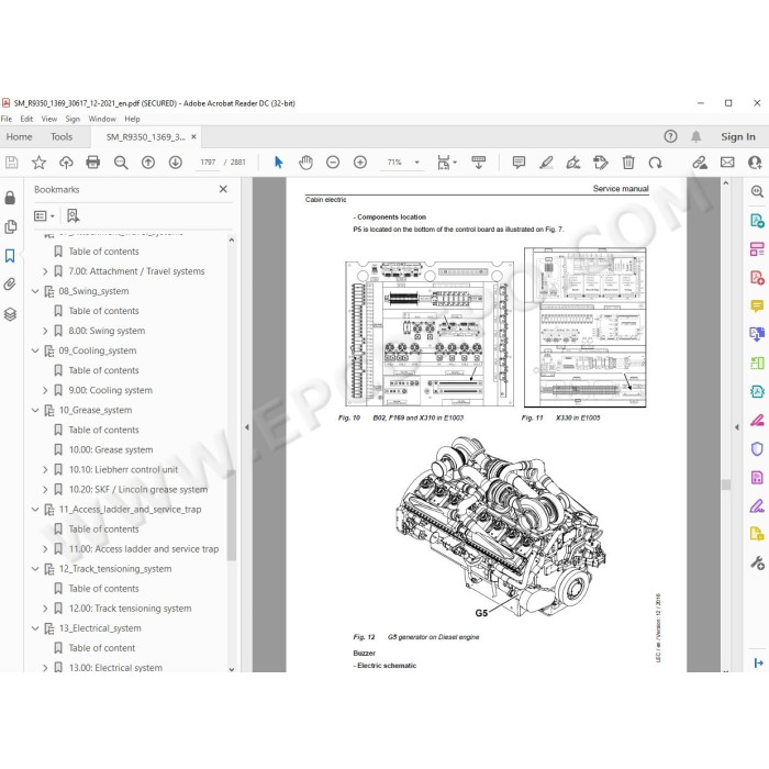 Liebherr Mining Excavator R9350 R9350E service & repair manual
