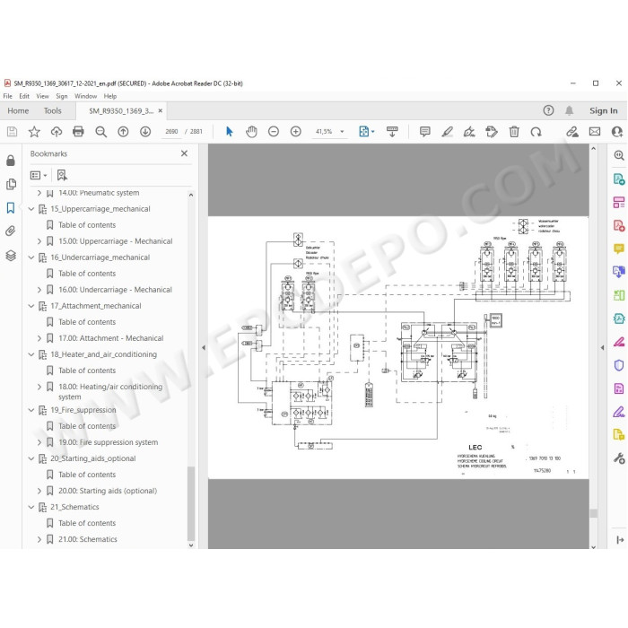 Liebherr Mining Excavator R9350 R9350E service & repair manual