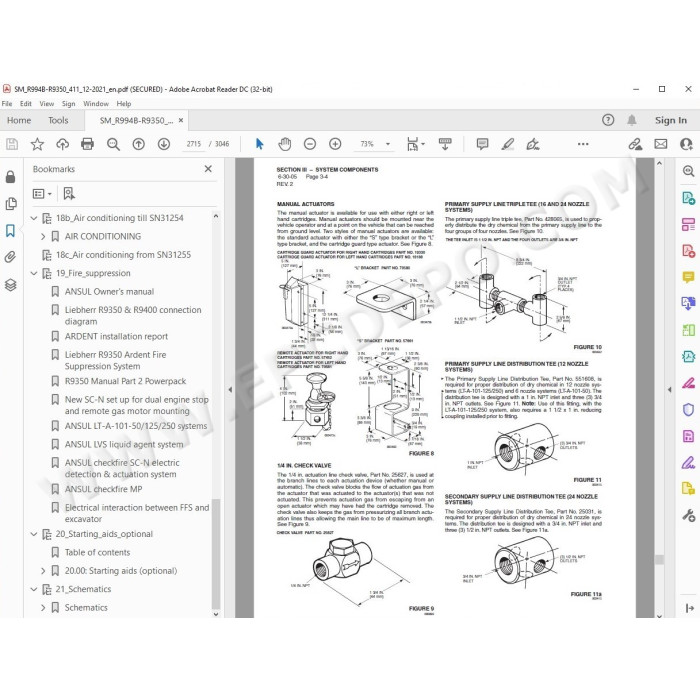 Liebherr Mining Excavator R9350 R994B Litronic service & repair manual