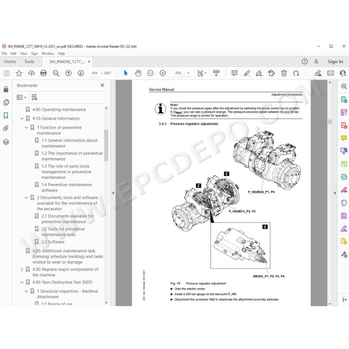 Liebherr Mining Excavator R9400 R9400E service & repair manual