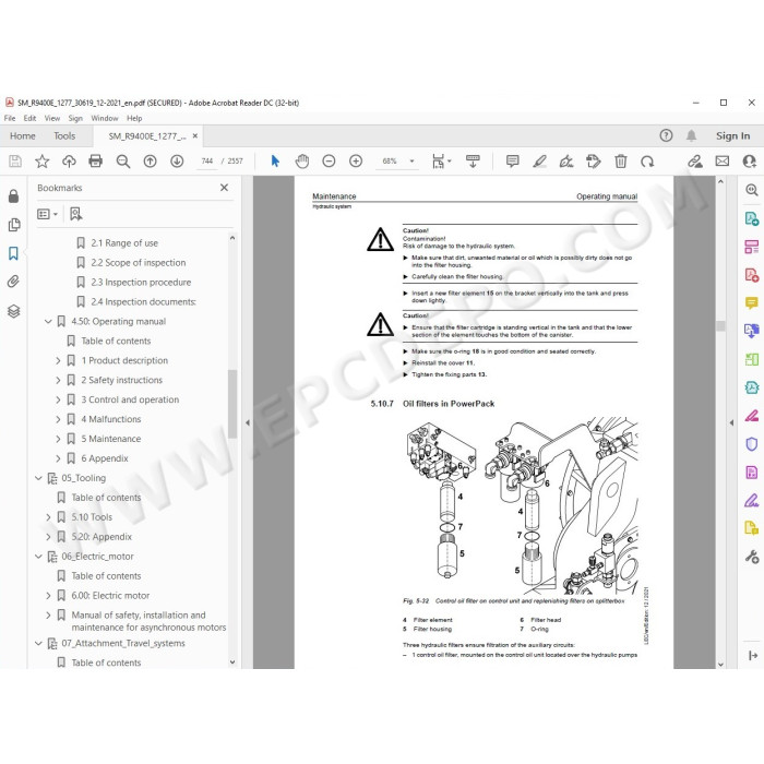 Liebherr Mining Excavator R9400 R9400E service & repair manual