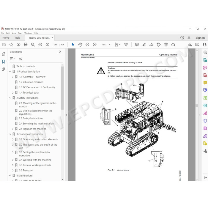 Liebherr Mining Excavator R9800 service & repair manual