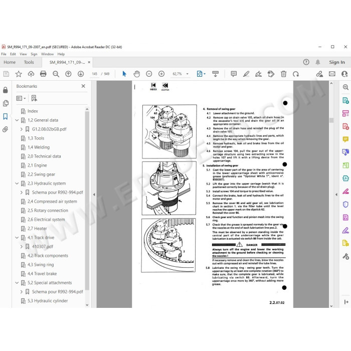 Liebherr Mining Excavator R994 service & repair manual