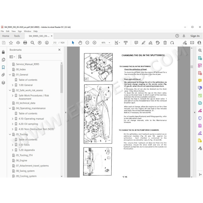 Liebherr Mining Excavator R995 Litronic service & repair manual