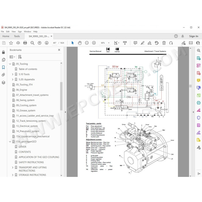 Liebherr Mining Excavator R995 Litronic service & repair manual