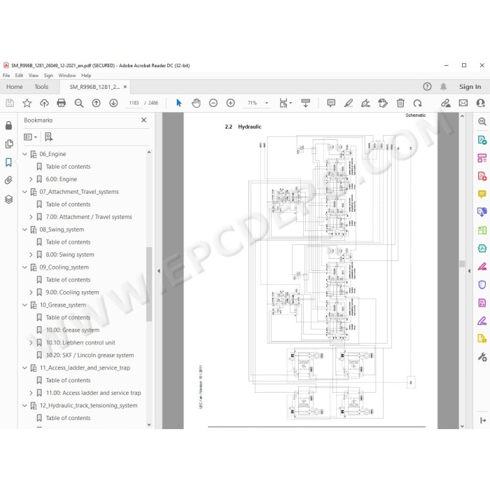 Liebherr Mining Excavator R996 R996B Litronic service & repair manual