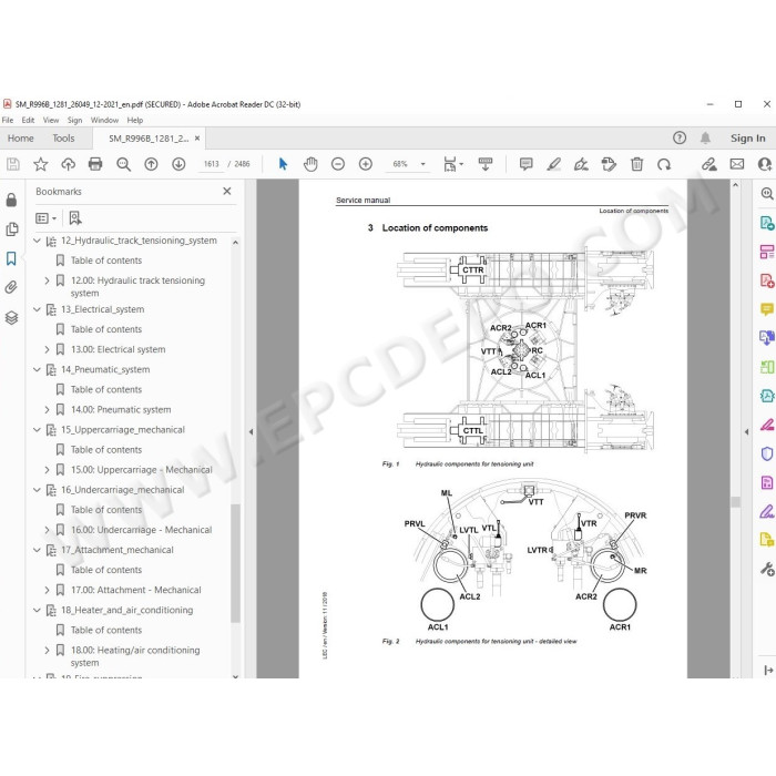 Liebherr Mining Excavator R996 R996B Litronic service & repair manual