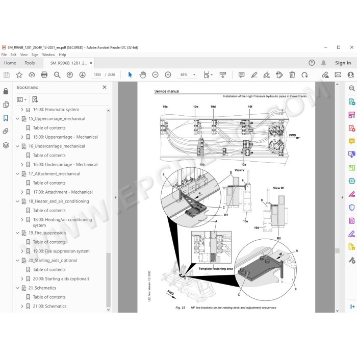 Liebherr Mining Excavator R996 R996B Litronic service & repair manual