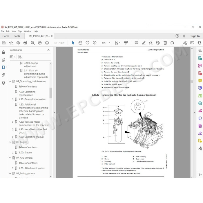 Liebherr Mining Pontoon Excavator P9350 service & repair manual