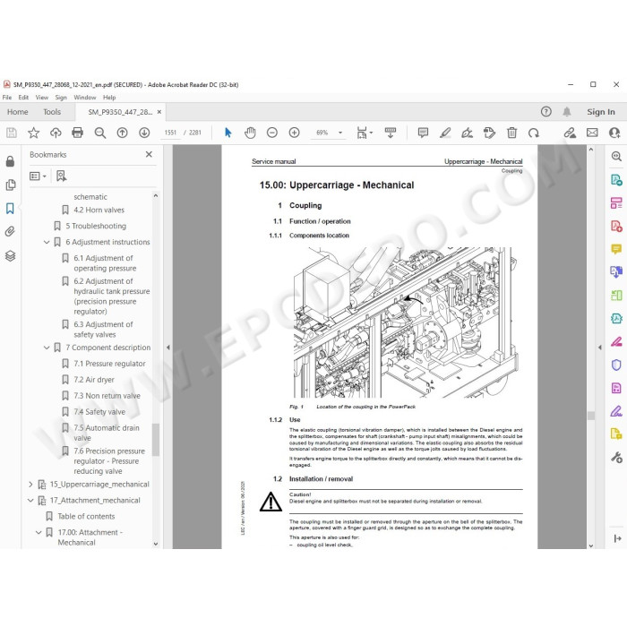 Liebherr Mining Pontoon Excavator P9350 service & repair manual