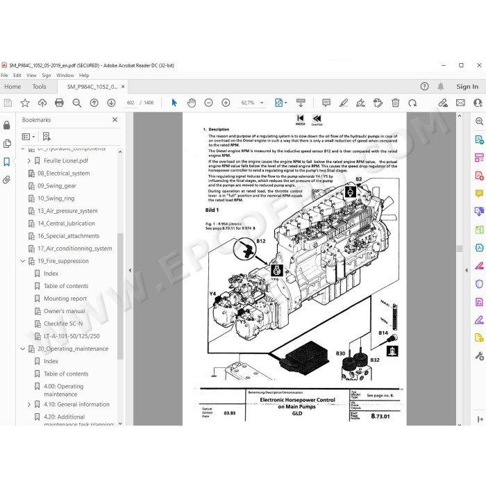 Liebherr Mining Pontoon Excavator P984C service & repair manual