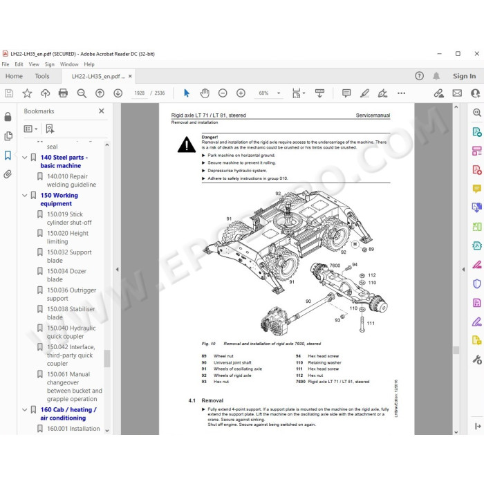 Liebherr Material Handling Excavator LH22 LH24 LH26 LH30 LH35 Generation 6 / Tier 4 service manual