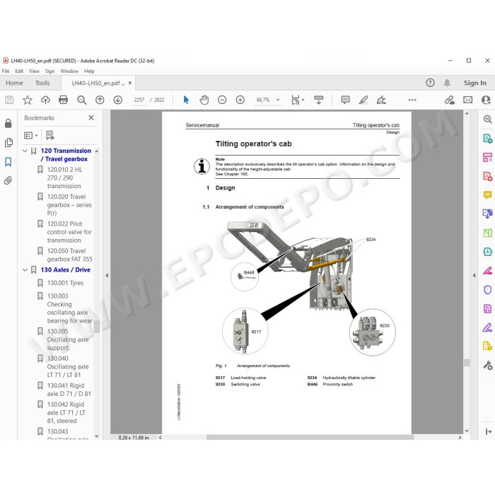 Liebherr Material Handling Excavator LH40 LH50 Generation 6 / Tier 4 service manual