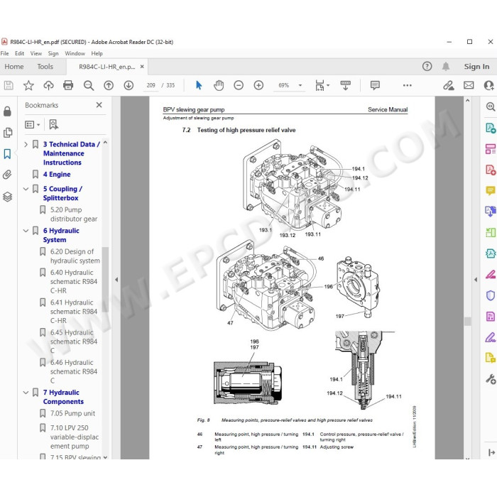 Liebherr Material Handling Excavator R984C Litronic Tier 3 service manual