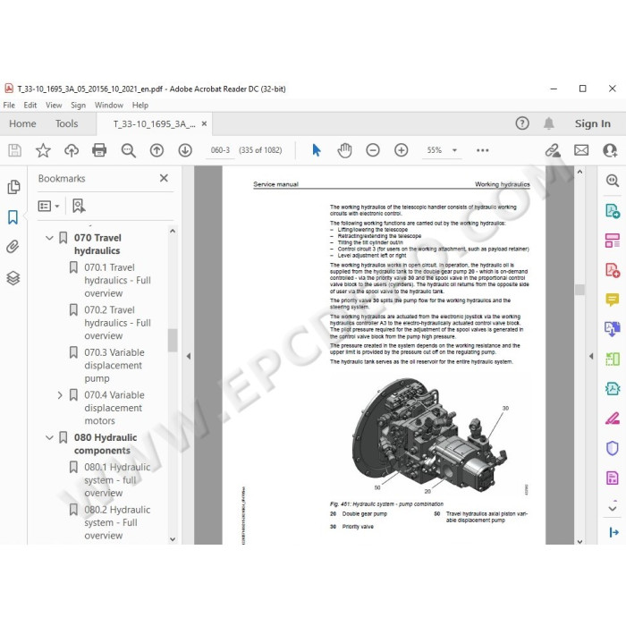 Liebherr Telescopic Handler T33-10 Generation 4 service & repair manual