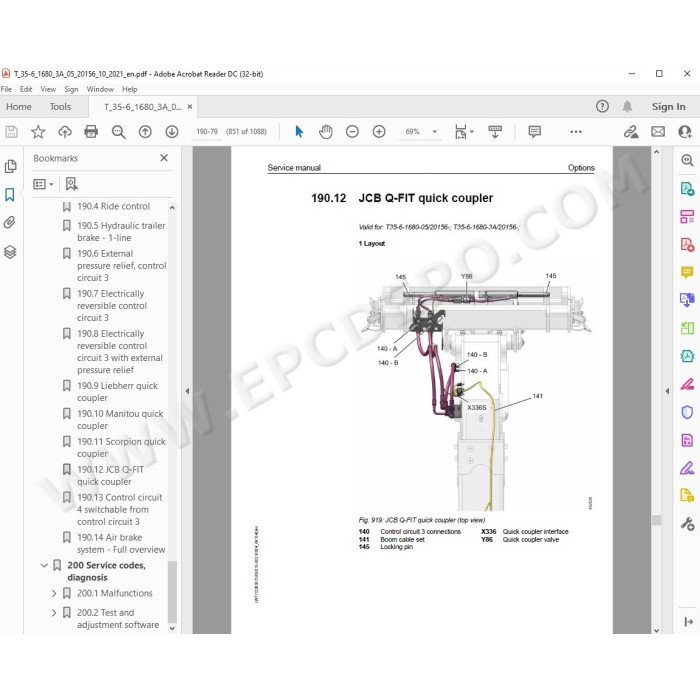 Liebherr Telescopic Handler T35-6 Generation 4 service & repair manual