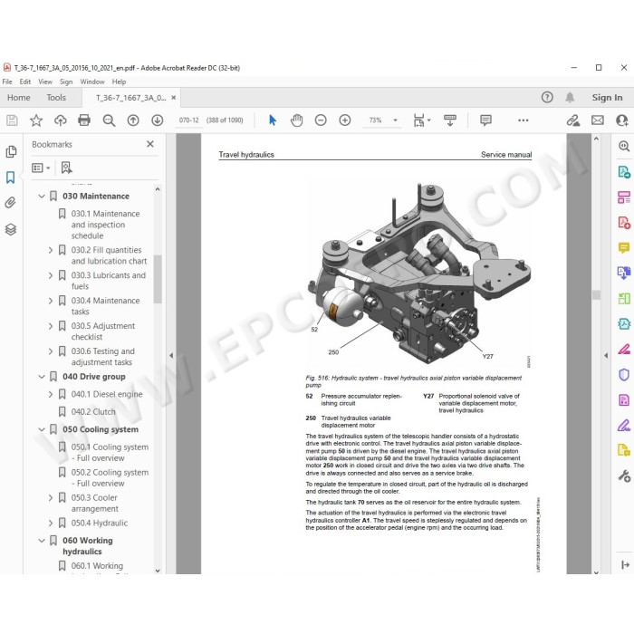 Liebherr Telescopic Handler T36-7 Generation 4 service & repair manual