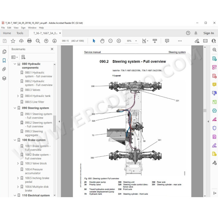 Liebherr Telescopic Handler T36-7 Generation 4 service & repair manual