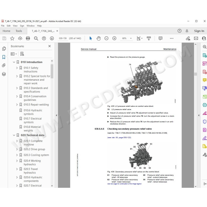 Liebherr Telescopic Handler T46-7 Generation 4 service & repair manual
