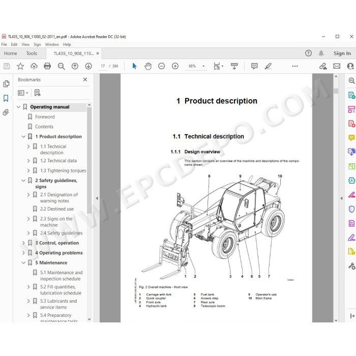 Liebherr Telescopic Handler TL435-10 TL445-10 TL435-13 TL442-13 Litronic Series 4 Tier 3 service manual
