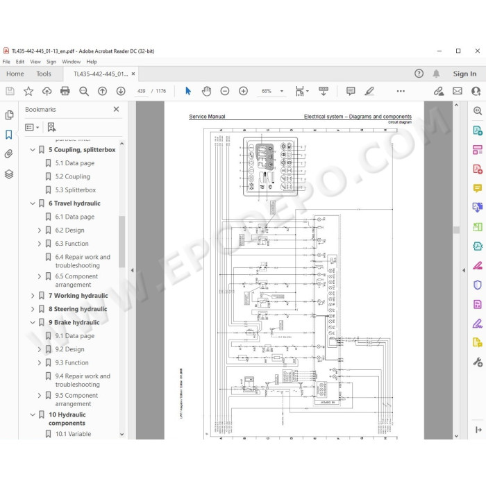 Liebherr Telescopic Handler TL435-10 TL445-10 TL435-13 TL442-13 Litronic Series 4 Tier 3 service manual
