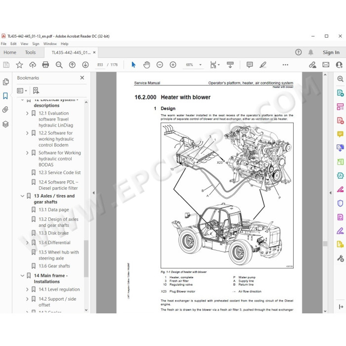 Liebherr Telescopic Handler TL435-10 TL445-10 TL435-13 TL442-13 Litronic Series 4 Tier 3 service manual